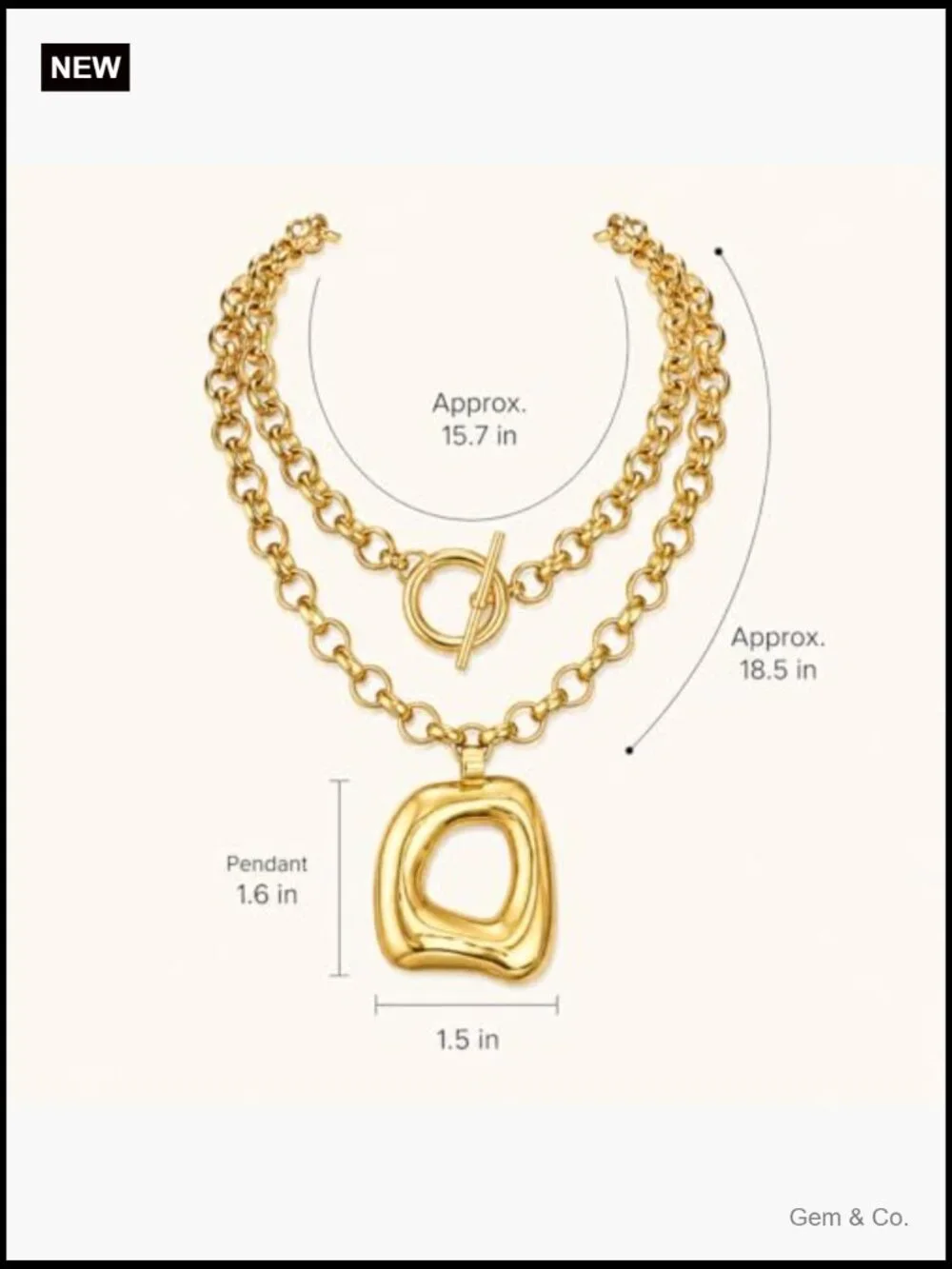 Layered Statement Pendant Necklace Chunky Jewelry Trendy 2026